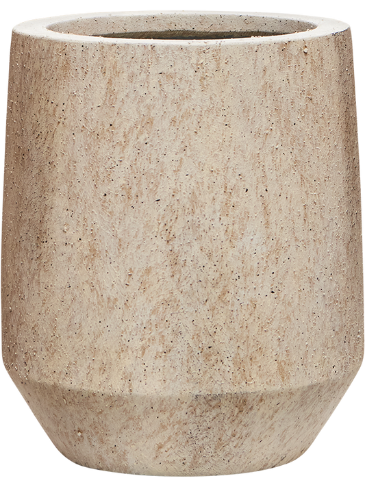 Mineral Plant Pot 33cm Height 20cm Dia Harrith High XS Travertine Beige