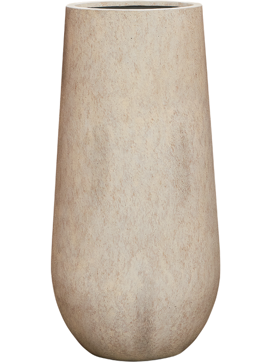 Mineral Plant Pot 100cm Height 35cm Dia Nax L Travertine Beige