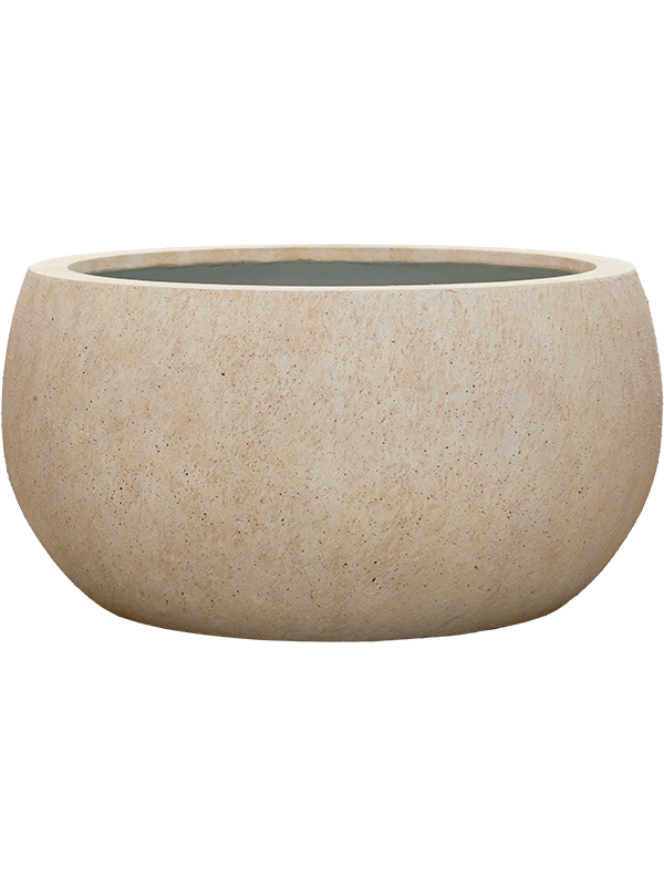 Mineral Plant Pot 30cm Height 49cm Dia Yuna L Travertine Beige
