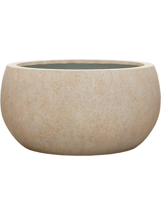 Mineral Plant Pot 30cm Height 49cm Dia Yuna L Travertine Beige