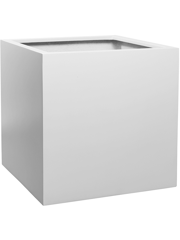 Fiberstone Plant Pot 60cm Height 55cm Dia Block XL Matt white