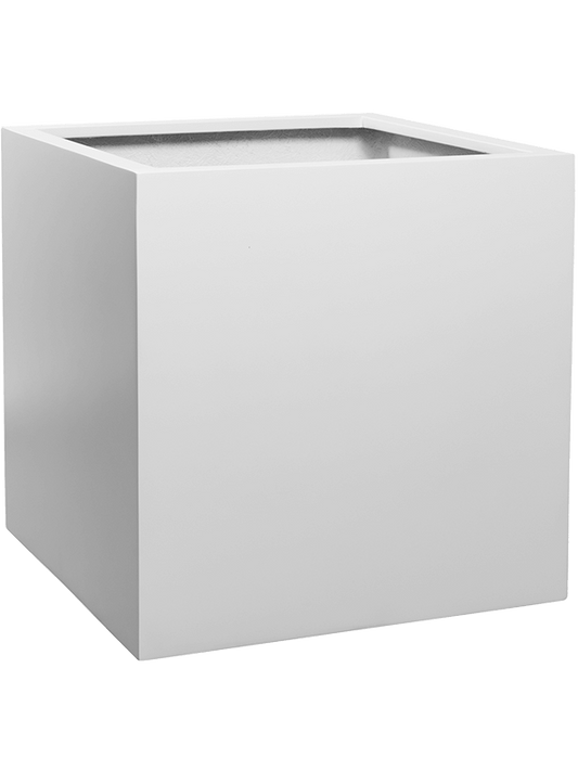 Fiberstone Plant Pot 60cm Height 55cm Dia Block XL Matt white