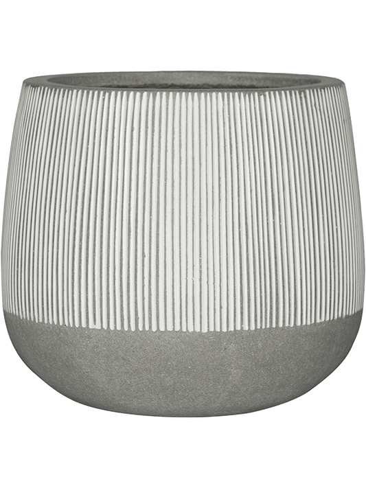 Ridged Plant Pot 26cm Height 20cm Dia Pax S, White Stripe