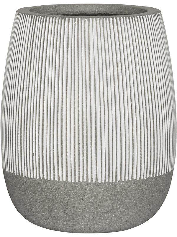 Ridged Plant Pot 40cm Height 22cm Dia Perry S, White Stripe