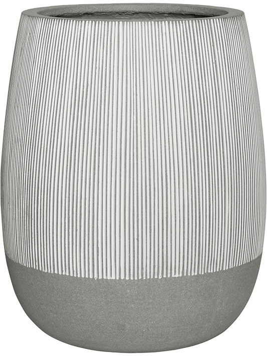 Ridged Plant Pot 60cm Height 39cm Dia Perry L, White Stripe