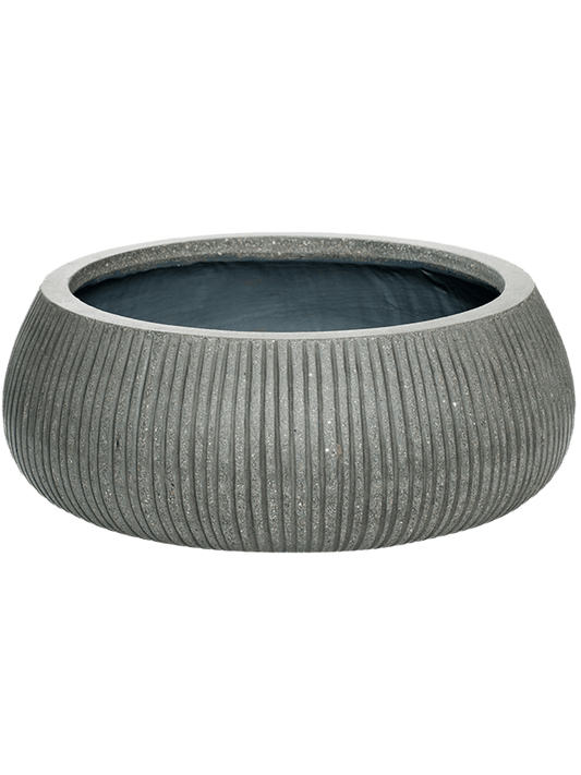 Ridged Vertically Plant Pot 14cm Height 35cm Dia Eileen XL Dark Grey