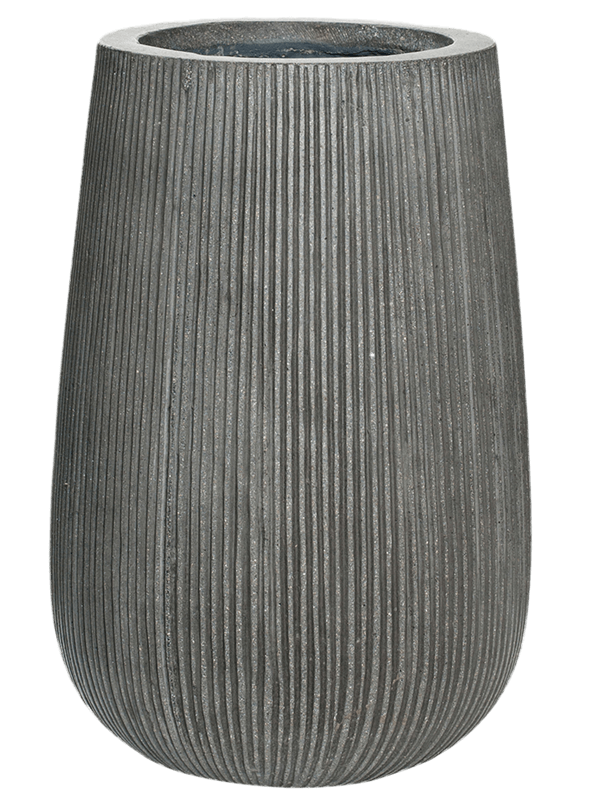 Ridged Vertically Plant Pot 43cm Height 26cm Dia Patt high S Dark Grey