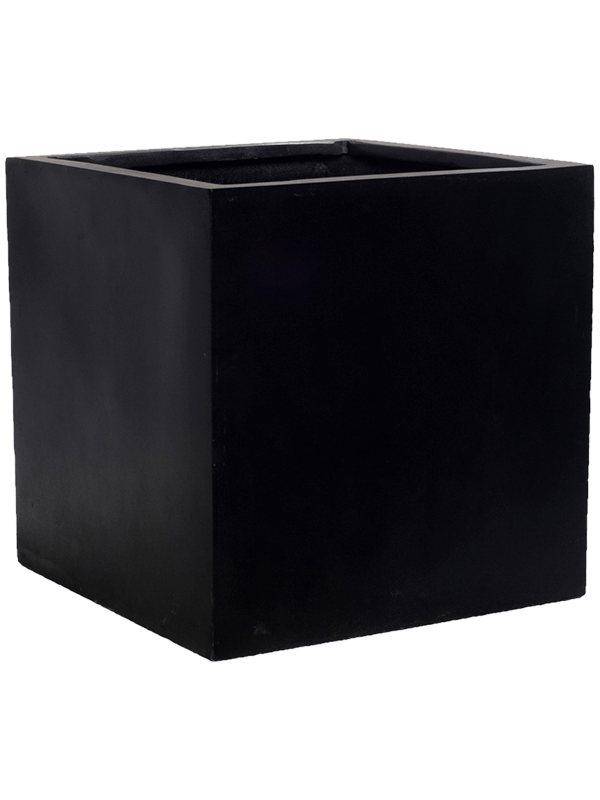 Fiberstone Plant Pot 30cm Height 24cm Dia Block S Black