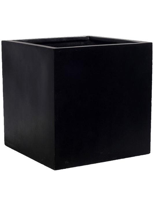 Fiberstone Plant Pot 30cm Height 24cm Dia Block S Black
