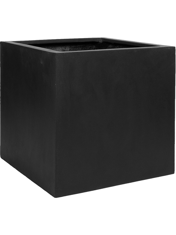 Fiberstone Plant Pot 40cm Height 38cm Dia Block M Black