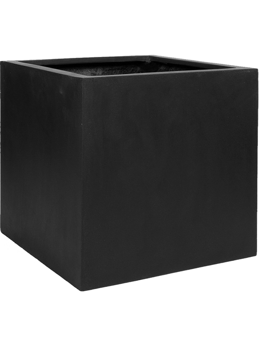 Fiberstone Plant Pot 40cm Height 38cm Dia Block M Black