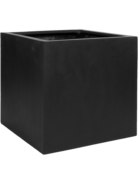 Fiberstone Plant Pot 50cm Height 45cm Dia Block L Black