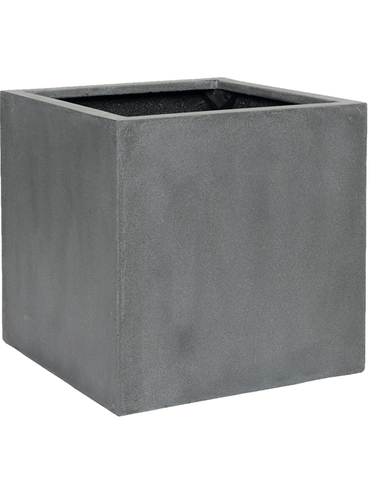 Fiberstone Plant Pot 40cm Height 38cm Dia Block M Grey