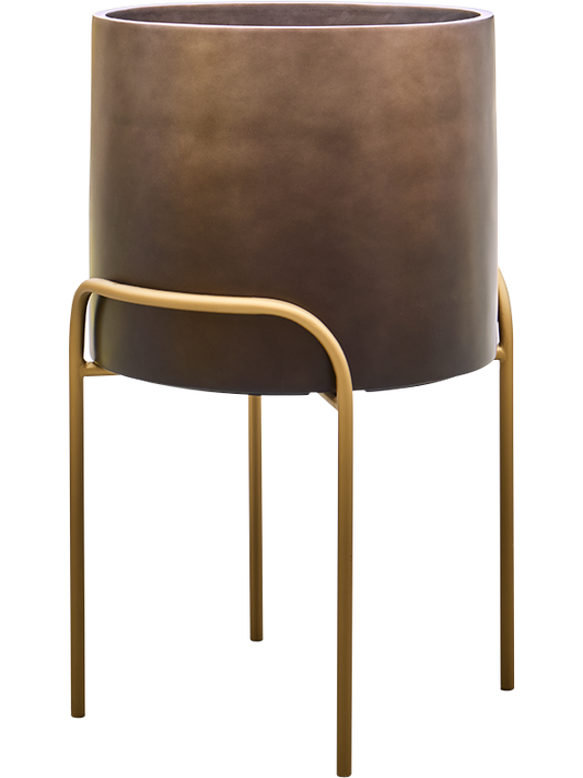 Baq Gradient Elevated Plant Pot 76cm Height 42cm Dia Cylinder High Matt Coffee ( + voet)