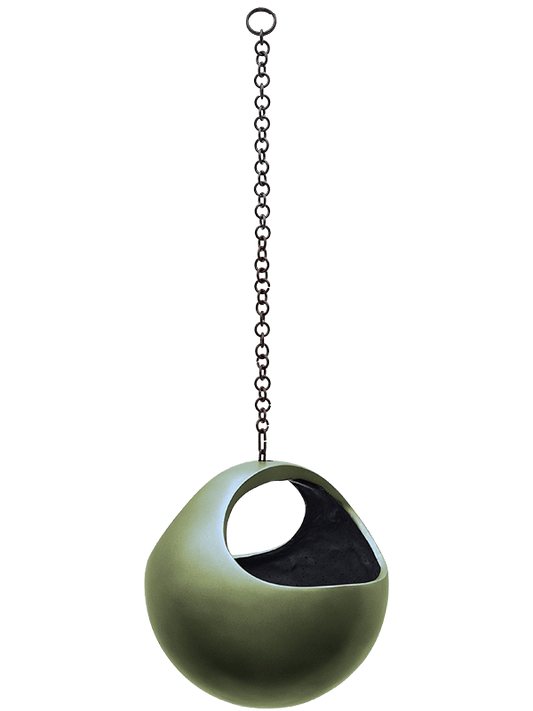 Baq Gradient Plant Pot 21cm Height 19cm Dia Hanging Basket Matt Forest Green
