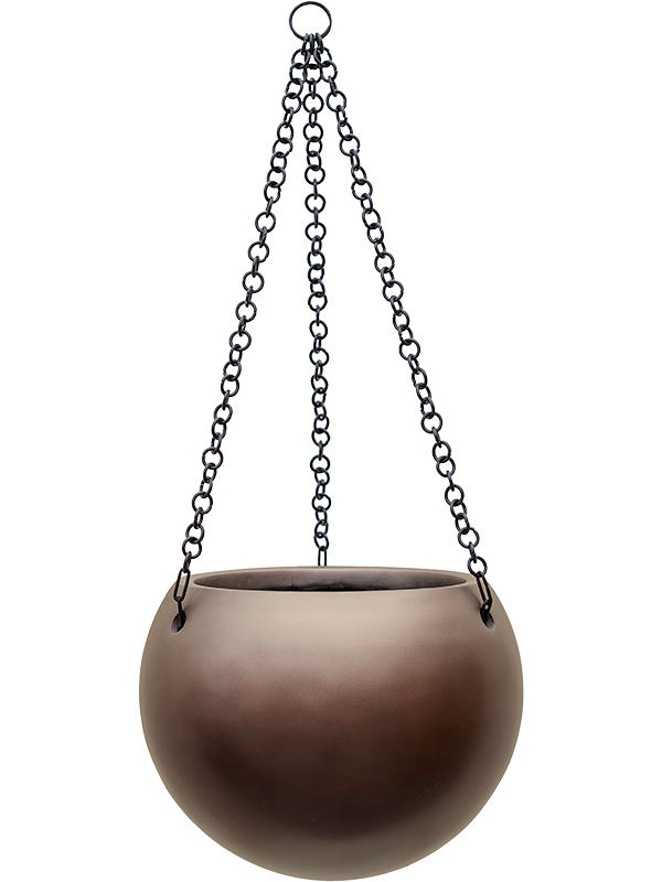 Baq Gradient Plant Pot 19cm Height 22cm Dia Hanging Globe Matt Coffee