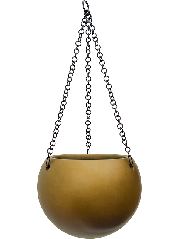 Baq Gradient Plant Pot 19cm Height 22cm Dia Hanging Globe Matt Honey
