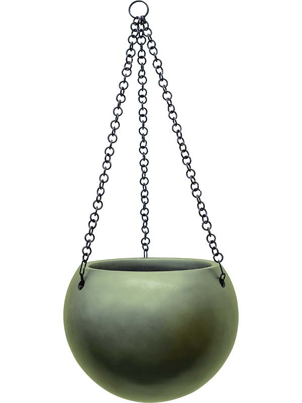 Baq Gradient Plant Pot 19cm Height 22cm Dia Hanging Globe Matt Forest Green