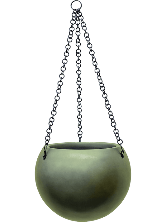 Baq Gradient Plant Pot 19cm Height 22cm Dia Hanging Globe Matt Forest Green
