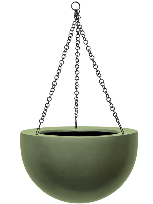 Baq Gradient Plant Pot 21cm Height 23cm Dia Hanging Bowl Matt Forest Green