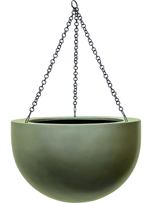 Baq Gradient Plant Pot 24cm Height 28cm Dia Hanging Bowl Matt Forest Green