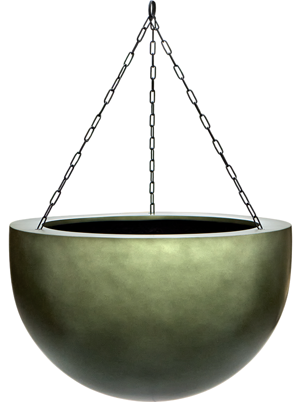 Baq Gradient Plant Pot 28cm Dia Hanging Bowl Matt Forest Green