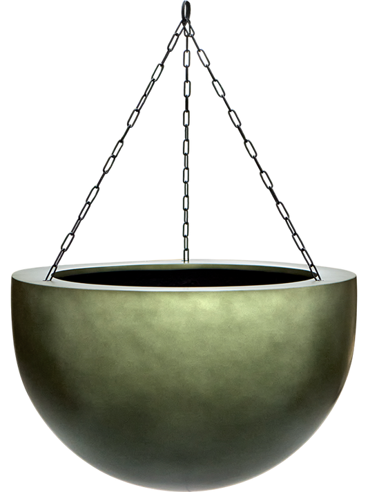 Baq Gradient Plant Pot 28cm Dia Hanging Bowl Matt Forest Green