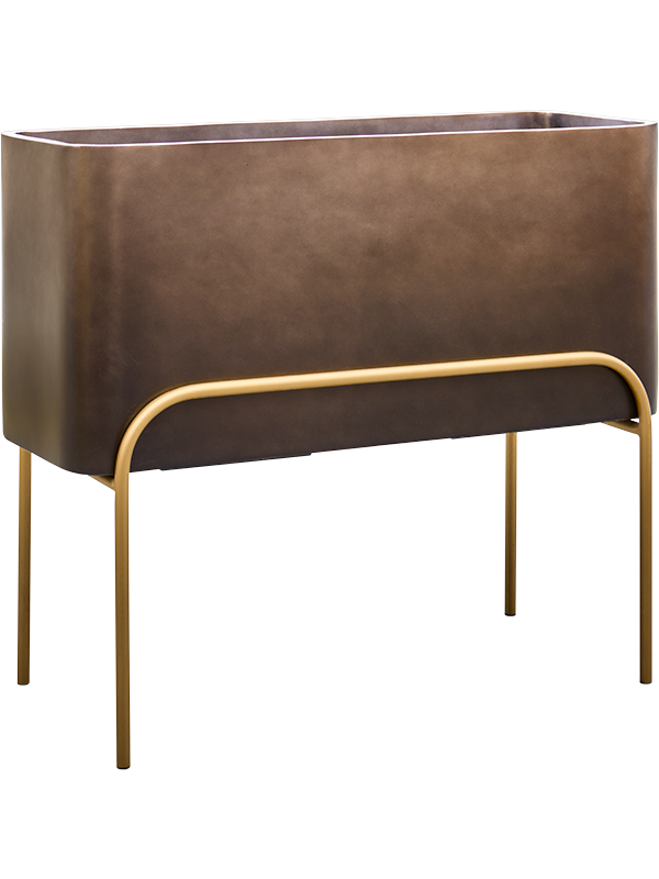 Baq Gradient Elevated Plant Pot 69cm Dia Rectangle High Matt Coffee ( + voet)