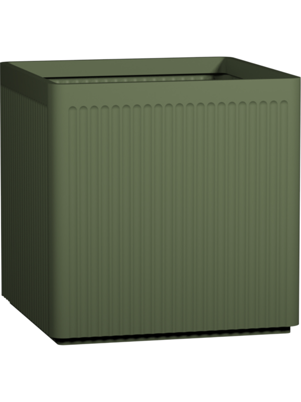 Ionic Plant Pot 60cm Height 56cm Dia Block Linea XL, Sage Green