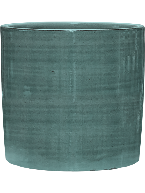 Plain Striped Plant Pot 27cm Height 24cm Dia Cylinder Aqua
