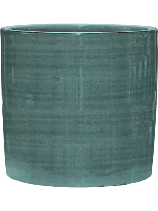 Plain Striped Plant Pot 27cm Height 24cm Dia Cylinder Aqua
