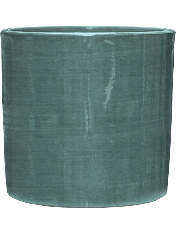 Plain Striped Plant Pot 36cm Height 32cm Dia Cylinder Aqua
