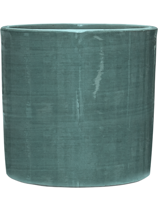 Plain Striped Plant Pot 36cm Height 32cm Dia Cylinder Aqua