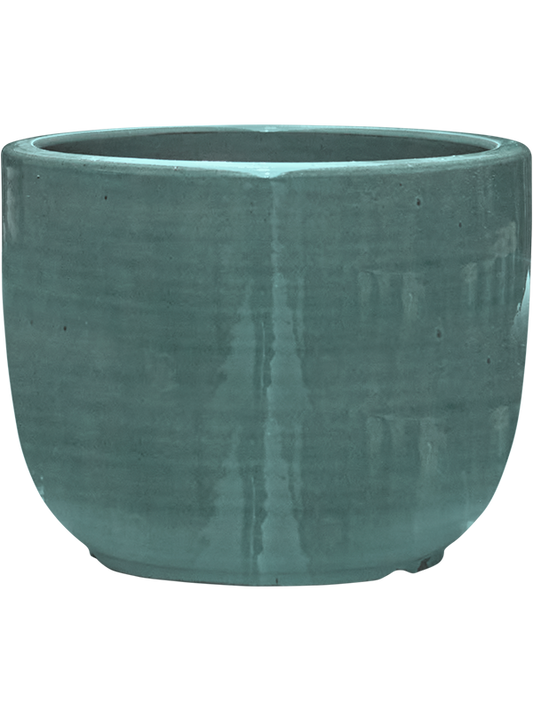 Plain Striped Plant Pot 16cm Height 18cm Dia Couple Aqua
