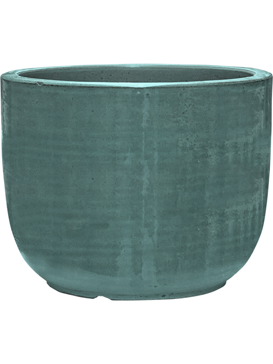 Plain Striped Plant Pot 21cm Height 23cm Dia Couple Aqua