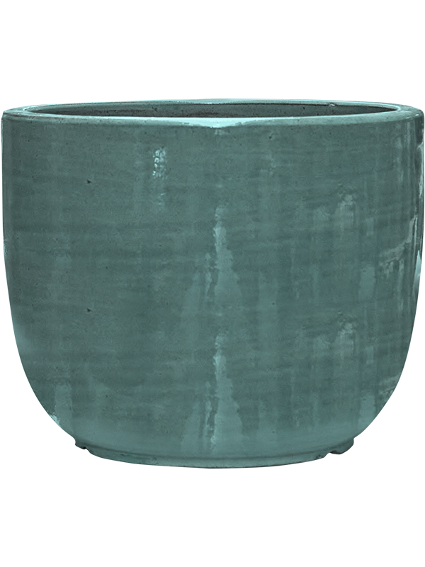 Plain Striped Plant Pot 27cm Height 29cm Dia Couple Aqua