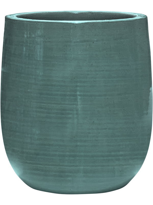 Plain Striped Plant Pot 23cm Height 16cm Dia Darcy Aqua