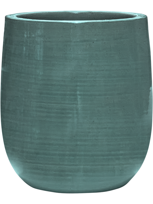 Plain Striped Plant Pot 23cm Height 16cm Dia Darcy Aqua