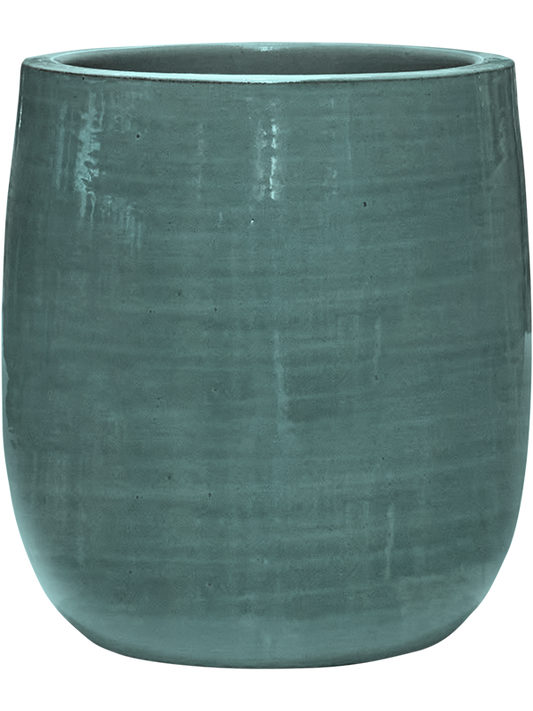 Plain Striped Plant Pot 31cm Height 22cm Dia Darcy Aqua