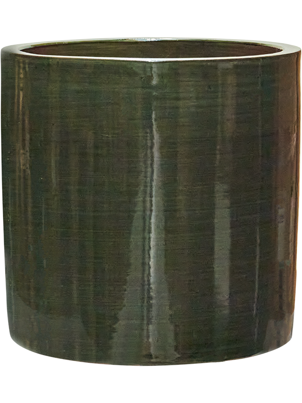 Plain Striped Plant Pot 36cm Height 32cm Dia Cylinder Olive