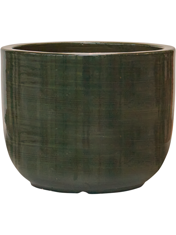 Plain Striped Plant Pot 21cm Height 23cm Dia Couple Olive