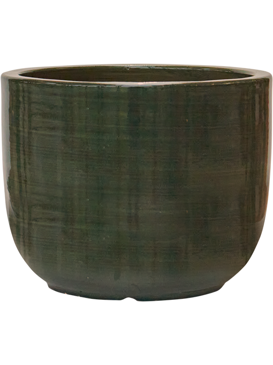 Plain Striped Plant Pot 21cm Height 23cm Dia Couple Olive