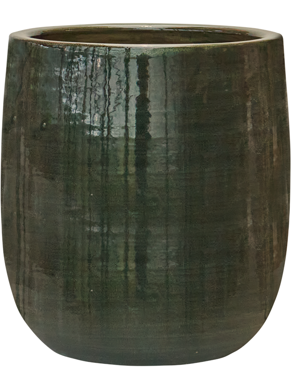 Plain Striped Plant Pot 31cm Height 22cm Dia Darcy Olive