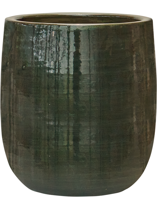 Plain Striped Plant Pot 31cm Height 22cm Dia Darcy Olive