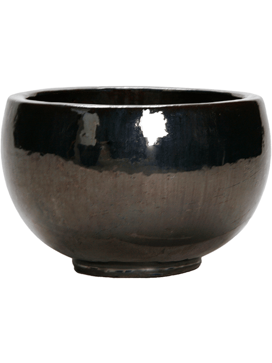 Plain Plant Pot 29cm Height 36cm Dia Bowl Metal Glaze