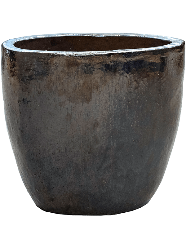 Plain Plant Pot 43cm Height 38cm Dia Couple Metal Glaze