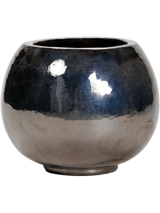 Plain Plant Pot 38cm Height 28cm Dia Globe Metal Glaze
