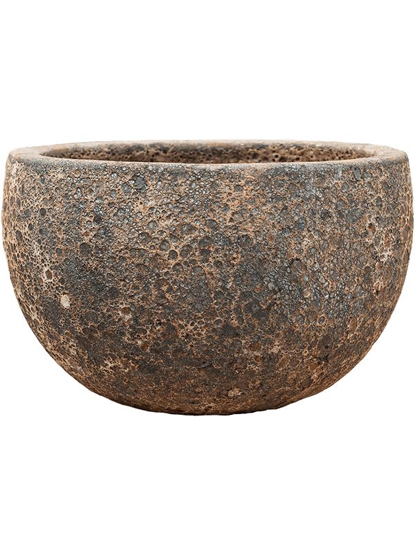 Baq Lava Plant Pot 24cm Height 33cm Dia Bowl Relic Rust Metal