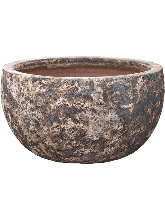 Baq Lava Plant Pot 29cm Height 44cm Dia Bowl Relic Rust Metal