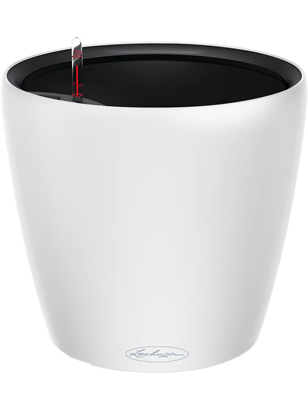 Lechuza Color Classico LS 28 Plant Pot 26cm Height 27cm Dia All Inclusive Set White
